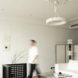 Sculptural White Plaster LED Chandelier Modern Pendant Light Fixture for Elegant Living Spaces