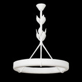 Sculptural White Plaster LED Chandelier Modern Pendant Light Fixture for Elegant Living Spaces