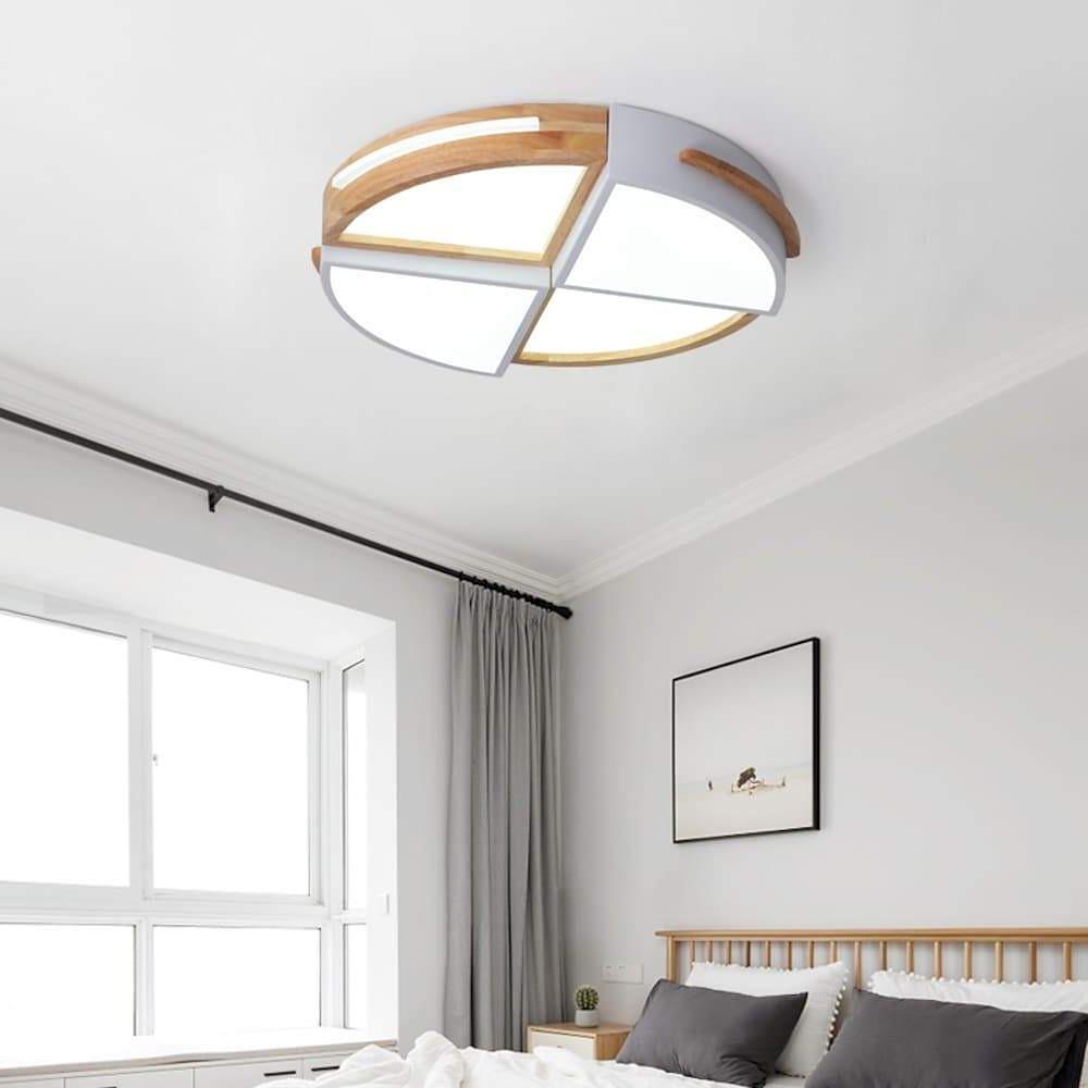 Modern Geometric Quartered Circle LED Flush Mount Ceiling Light Dimmable Lamp