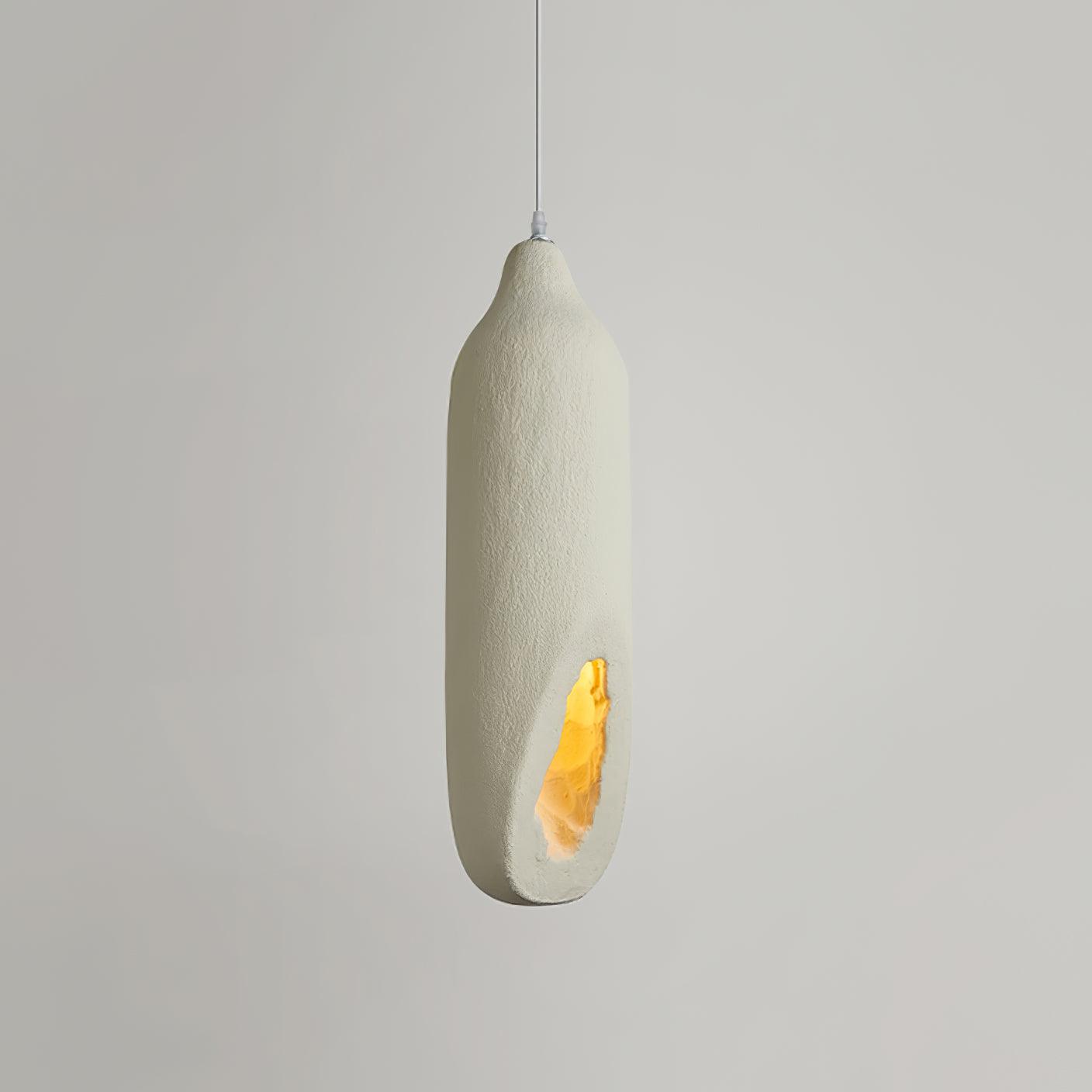 Seltanica Modern Drop Pendant Light Beige Polystyrene Textured Indoor Hanging Lamp