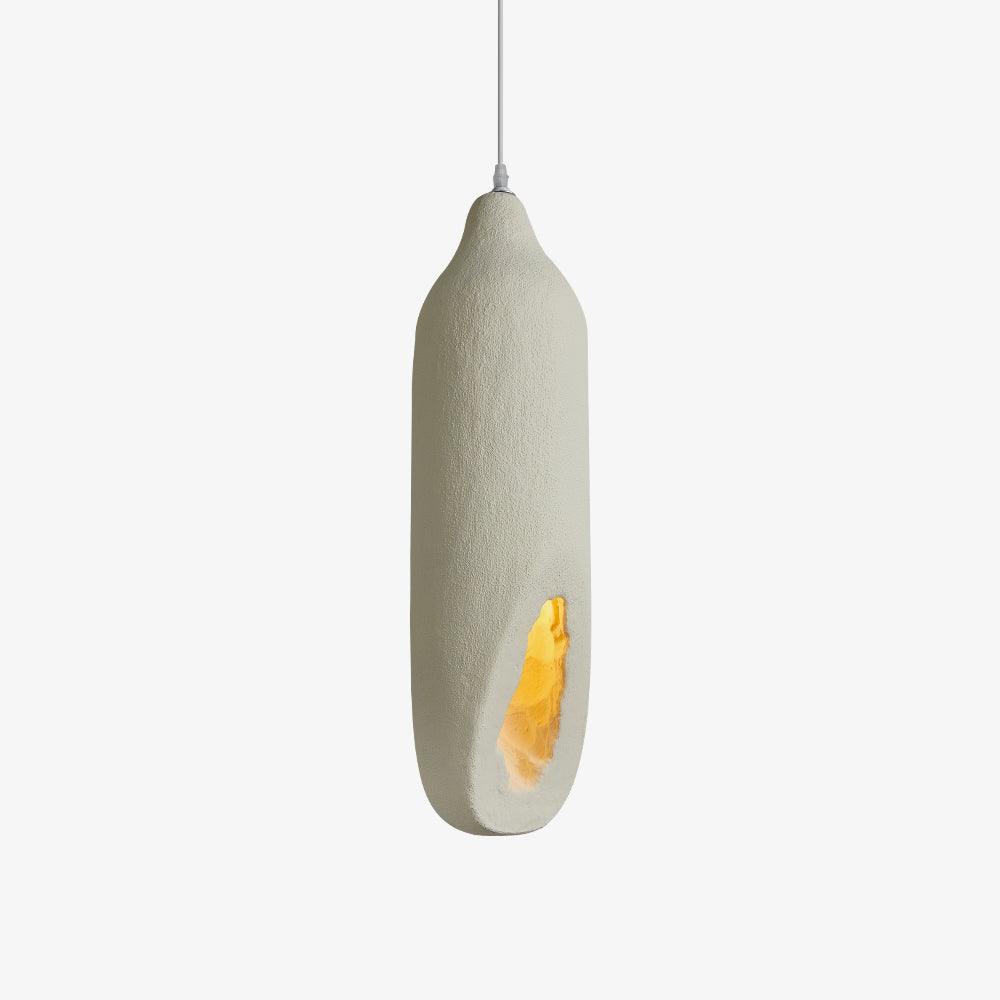 Seltanica Modern Drop Pendant Light Beige Polystyrene Textured Indoor Hanging Lamp