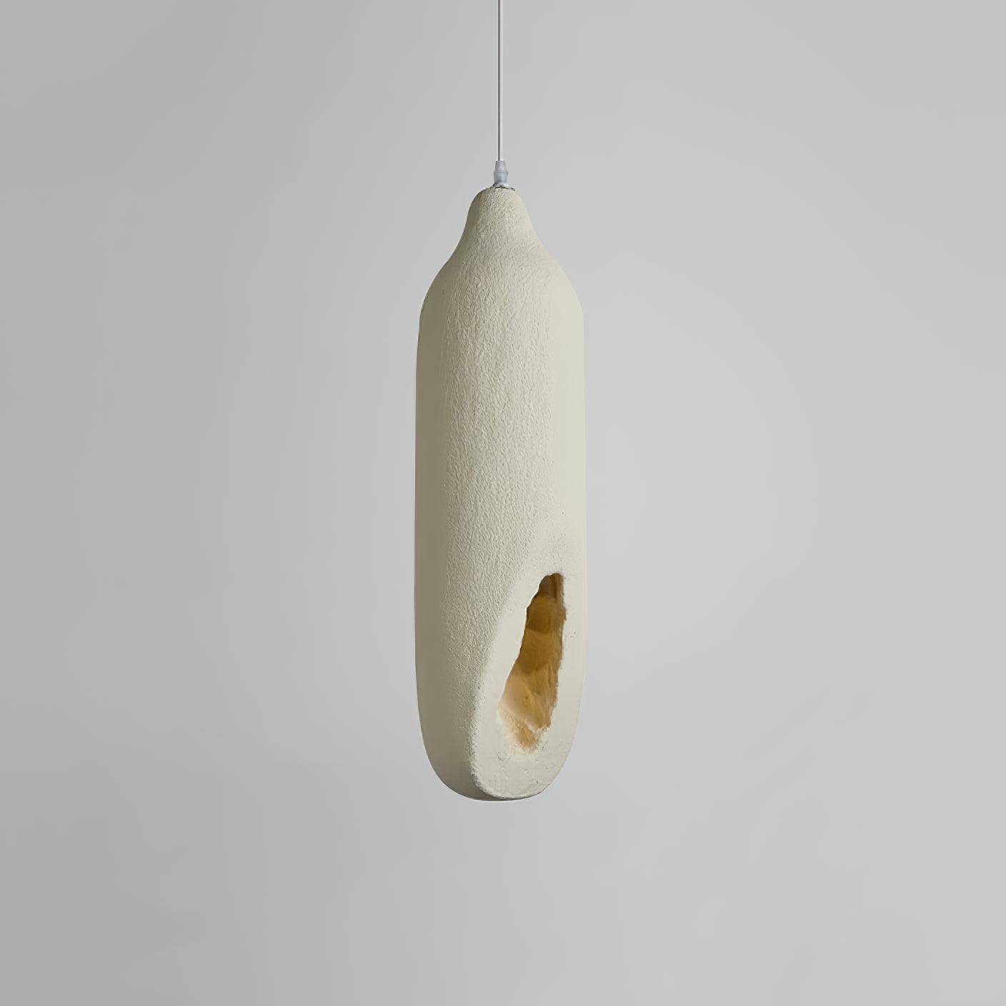 Seltanica Modern Drop Pendant Light Beige Polystyrene Textured Indoor Hanging Lamp