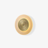 Set of 2 Modern Brass Round Moon LED Wall Sconce Lights for Bedroom and Living Room