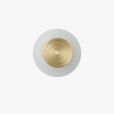 Set of 2 Modern Brass Round Moon LED Wall Sconce Lights for Bedroom and Living Room