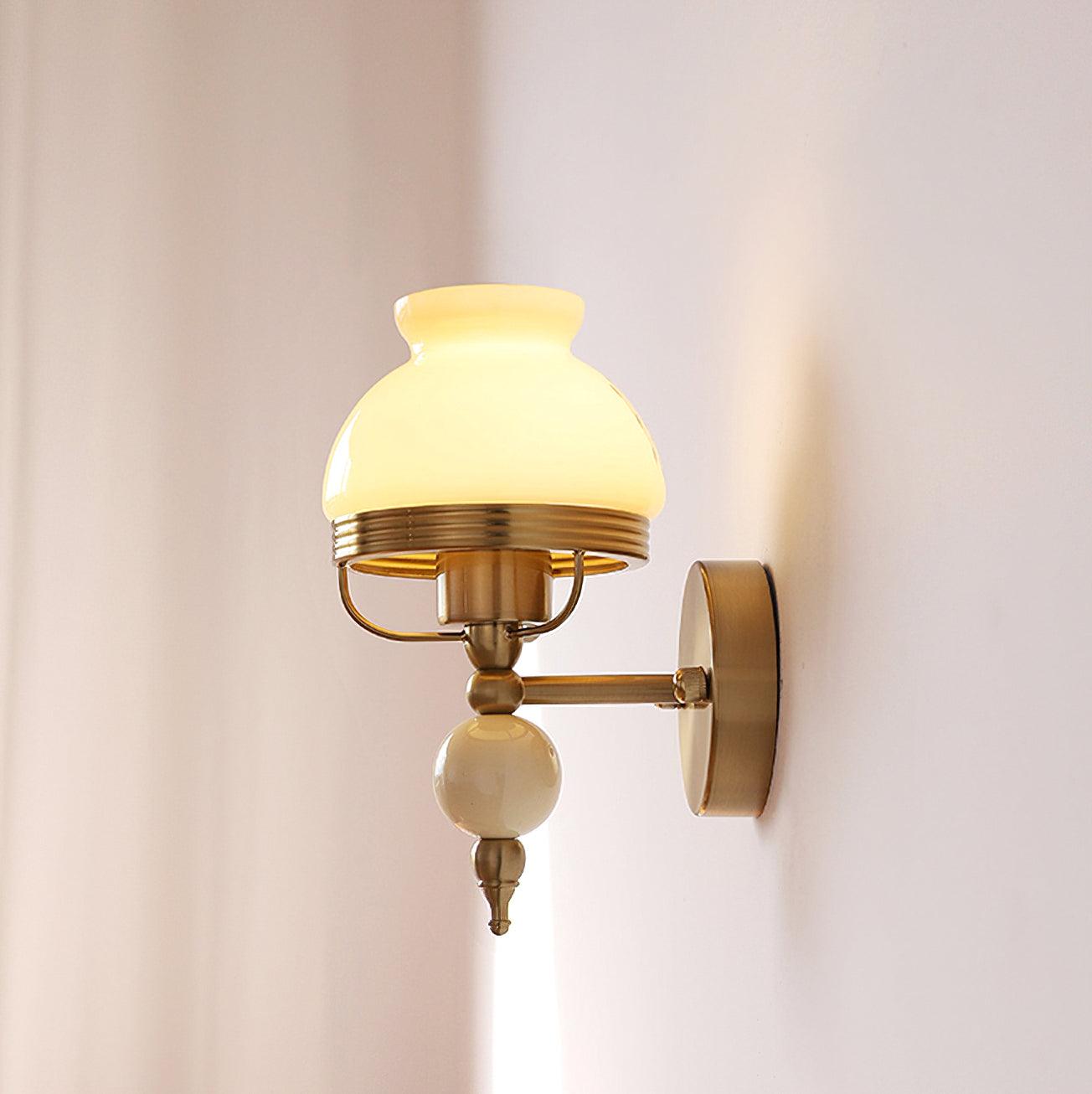 Set of 2 Modern Glass Wall Sconce Lights Gold Metal Decorative Lamp for Bedroom Living Room