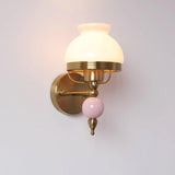 Set of 2 Modern Glass Wall Sconce Lights Gold Metal Decorative Lamp for Bedroom Living Room