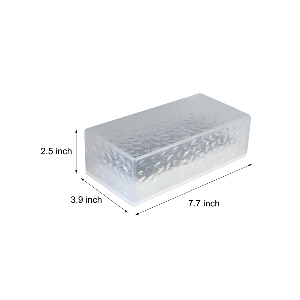 Set of 2 Modern Rectangular Solar LED Brick Lights for Outdoor Garden Paths and Walkway Ambiance