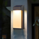 Set of 2 Rectangular Solar Outdoor Wall Lights Waterproof LED Sconces for Porch and Garden