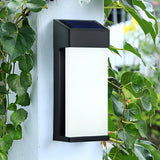 Set of 2 Rectangular Solar Outdoor Wall Lights Waterproof LED Sconces for Porch and Garden