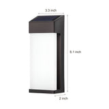 Set of 2 Rectangular Solar Outdoor Wall Lights Waterproof LED Sconces for Porch and Garden
