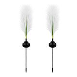 Set of 2 Solar Hairy Reed Outdoor Garden Lights Waterproof LED Landscape Path Lamps for Yard