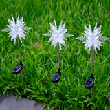Set of 2 Solar Powered LED Snowflake Outdoor Stake Lights for Winter Landscape Decor