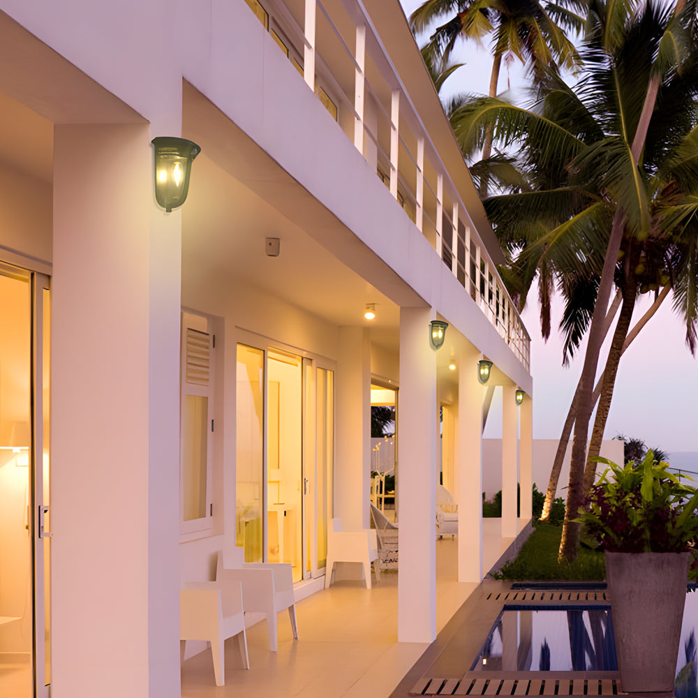 Set of 2 Solar Powered Outdoor Wall Lights with Motion Sensor and Dusk to Dawn Security Lighting