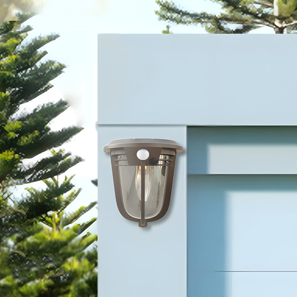 Set of 2 Solar Powered Outdoor Wall Lights with Motion Sensor and Dusk to Dawn Security Lighting