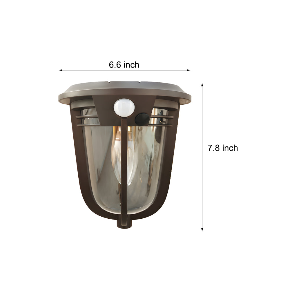 Set of 2 Solar Powered Outdoor Wall Lights with Motion Sensor and Dusk to Dawn Security Lighting