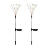 Set of 2 Solar Starburst Garden Lights 200 LED Waterproof Outdoor Firework Pathway Lights with 8 Modes