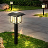 Set of 2 Vintage Square Solar Pathway Lights Waterproof Black Outdoor LED Landscape Garden Lamps