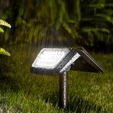Set of 2 Waterproof Black Modern Solar Pathway Lights for Outdoor Garden Lawn and Landscape Lighting