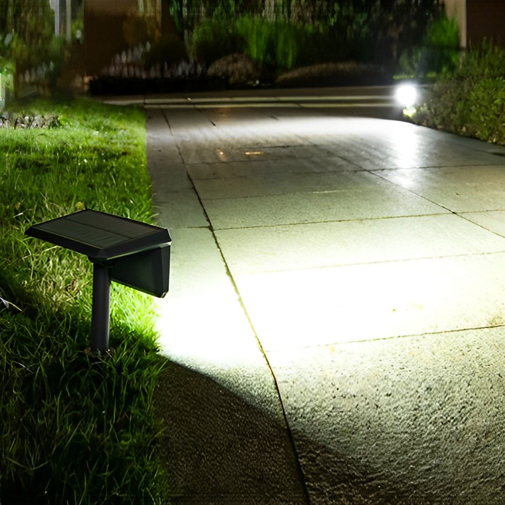 Set of 2 Waterproof Black Modern Solar Pathway Lights for Outdoor Garden Lawn and Landscape Lighting