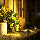 Set of 2 Waterproof Black Modern Solar Pathway Lights for Outdoor Garden Lawn and Landscape Lighting