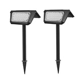 Set of 2 Waterproof Black Modern Solar Pathway Lights for Outdoor Garden Lawn and Landscape Lighting