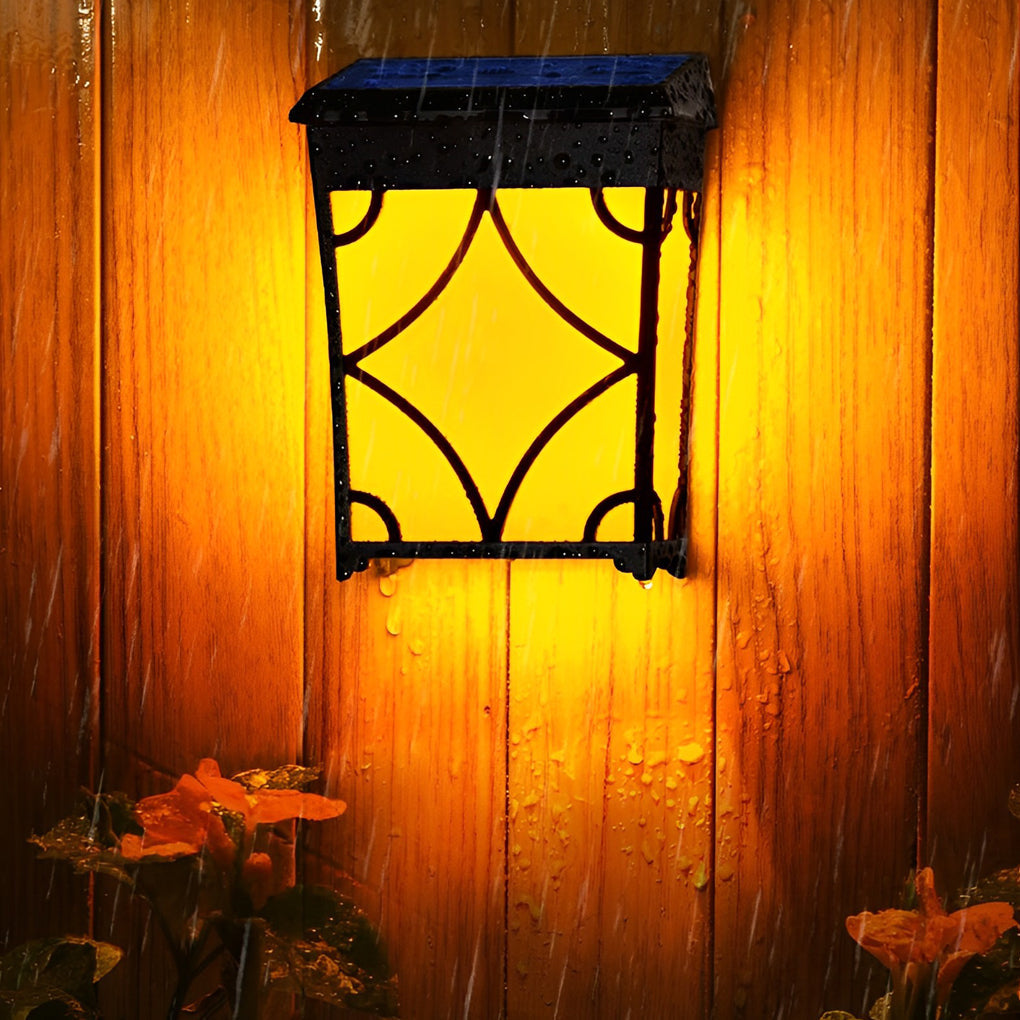 Set of 2 Waterproof RGB Solar Wall Sconces with Intelligent Motion Sensor for Outdoor Decor