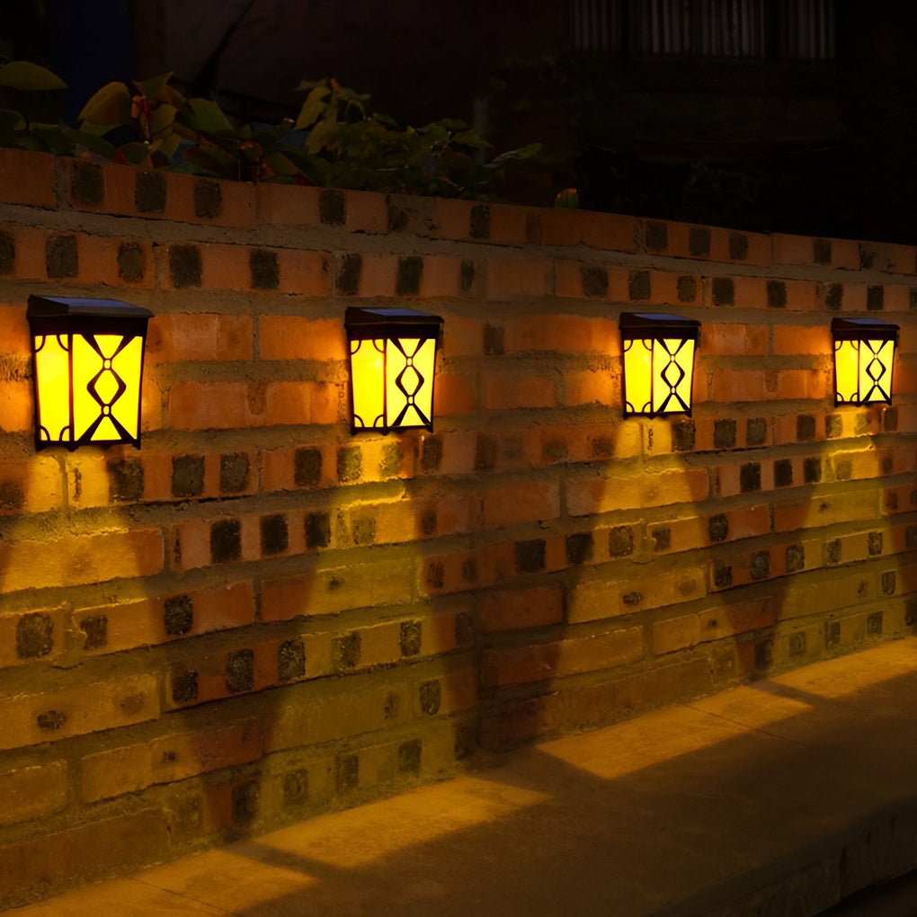 Set of 2 Waterproof RGB Solar Wall Sconces with Intelligent Motion Sensor for Outdoor Decor