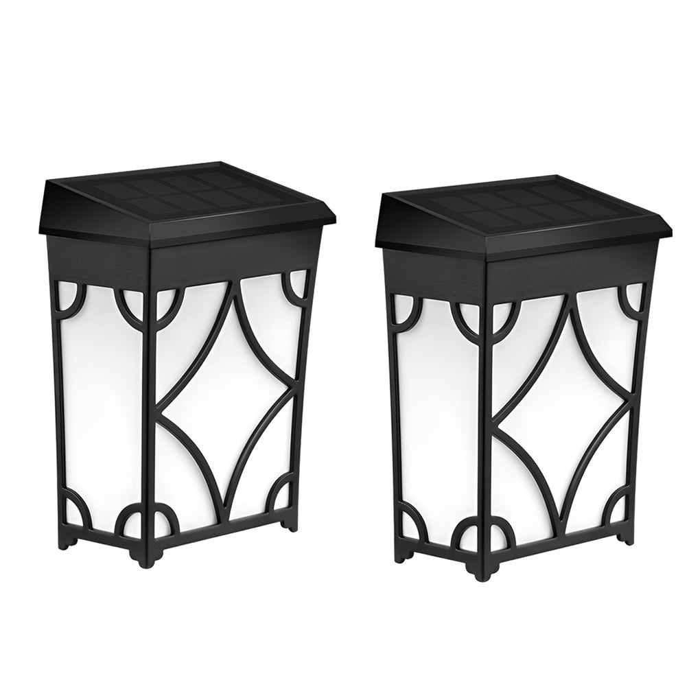 Set of 2 Waterproof RGB Solar Wall Sconces with Intelligent Motion Sensor for Outdoor Decor
