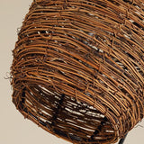 Set of 3 Natural Burlywood Wicker Pendant Lights for Indoor and Outdoor Living Spaces