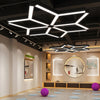 Set of 4 Modern Y Shaped LED Office Pendant Lights Seamless Linear Hanging Fixtures for Workspace