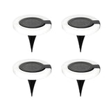 Set of 4 Round Foldable Solar Deck Lights Modern Outdoor Disk Lamps for Garden Pathway and Yard Lighting