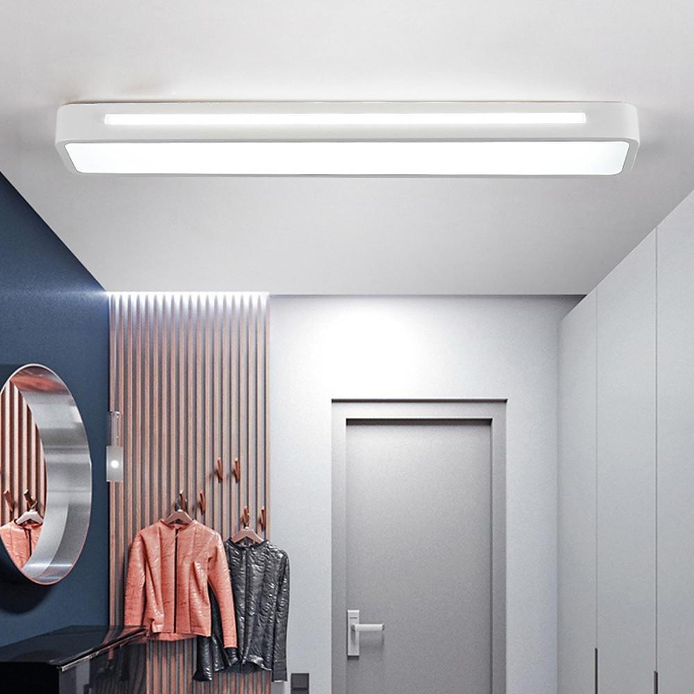 Modern Rectangular LED Flush Mount Ceiling Light for Kitchen Hallway and Home Office Lighting