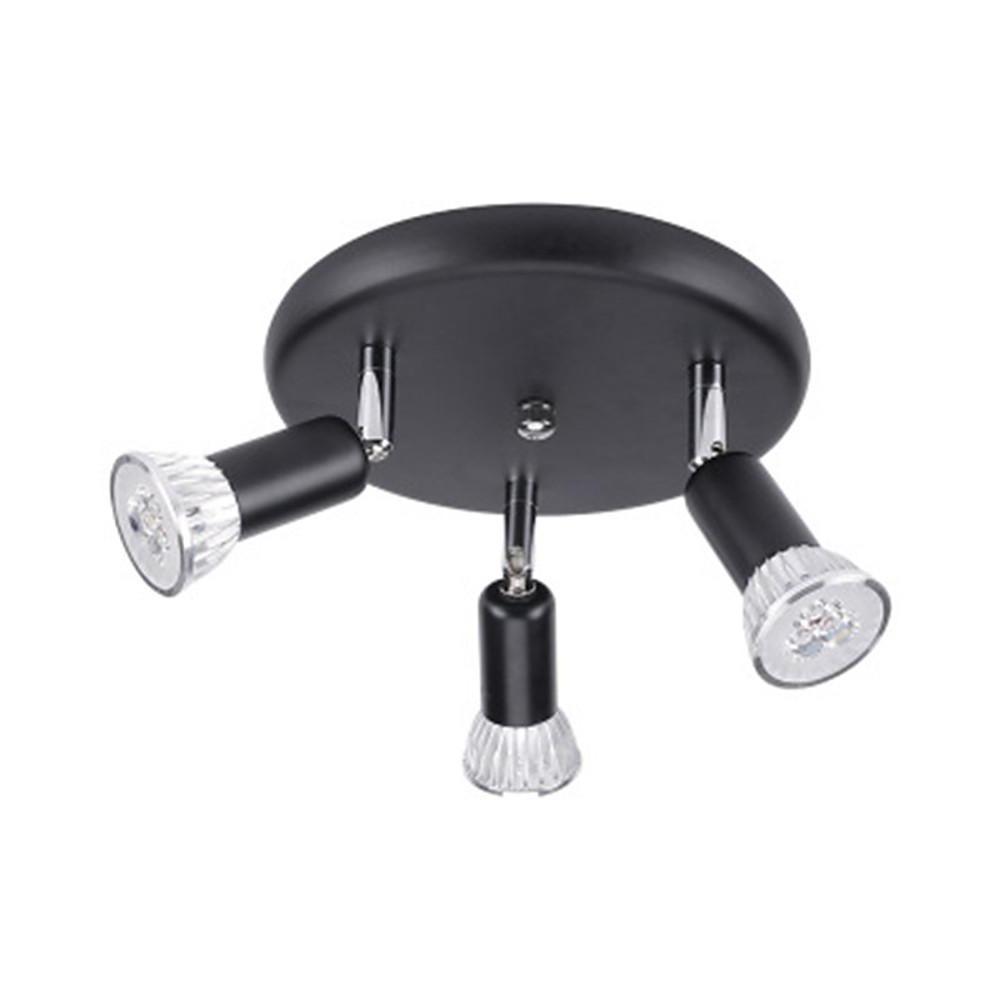 Modern Industrial 3 Light Metal Flush Mount Ceiling Fixture Black LED Geometric Lighting for Bedrooms