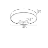 Cute Dog Pattern LED Flush Mount Ceiling Light Circular Metal Drum Fixture for Kids Bedroom