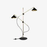 Modern Shear Adjustable Floor Lamp with Twin Arms and Rotatable Metal Shade