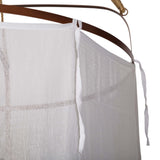 Sheer Belgian Linen Barrel Pendant Light with Antiqued Iron and Rustic Hemp Rope Suspension