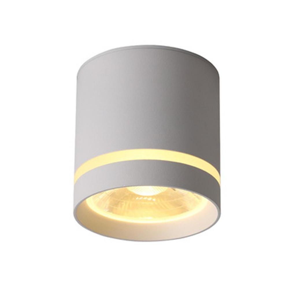Modern Minimalist LED Flush Mount Ceiling Light Cylindrical Aluminum Geometric Fixture White Black