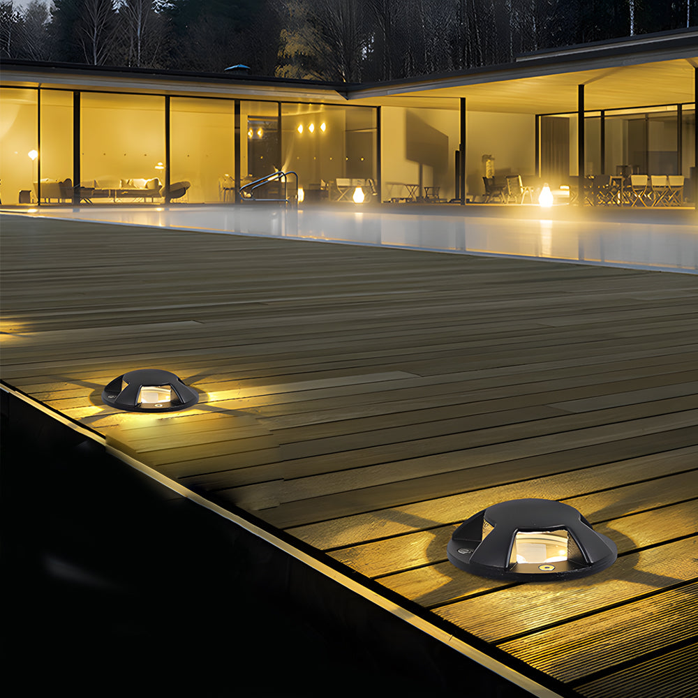 Side Emitting LED Step Lights Waterproof Low Voltage Outdoor Ground Lighting for Deck and Stairs