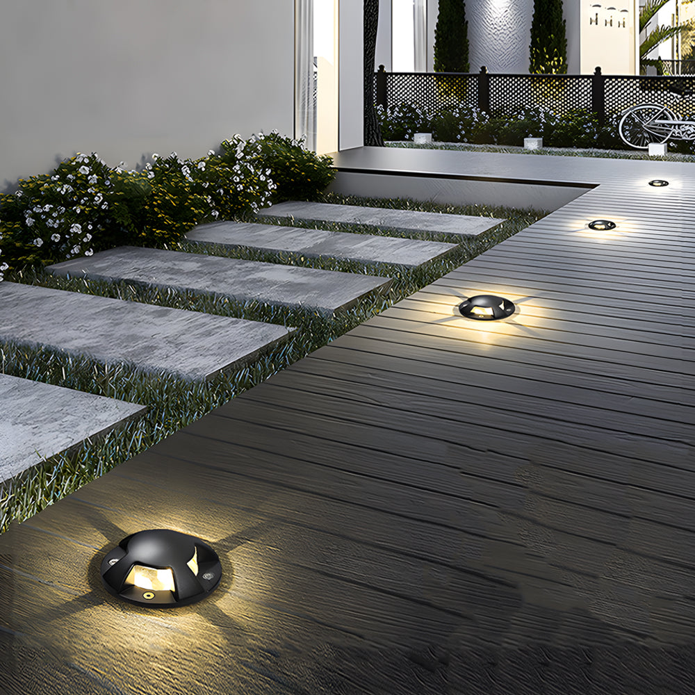 Side Emitting LED Step Lights Waterproof Low Voltage Outdoor Ground Lighting for Deck and Stairs