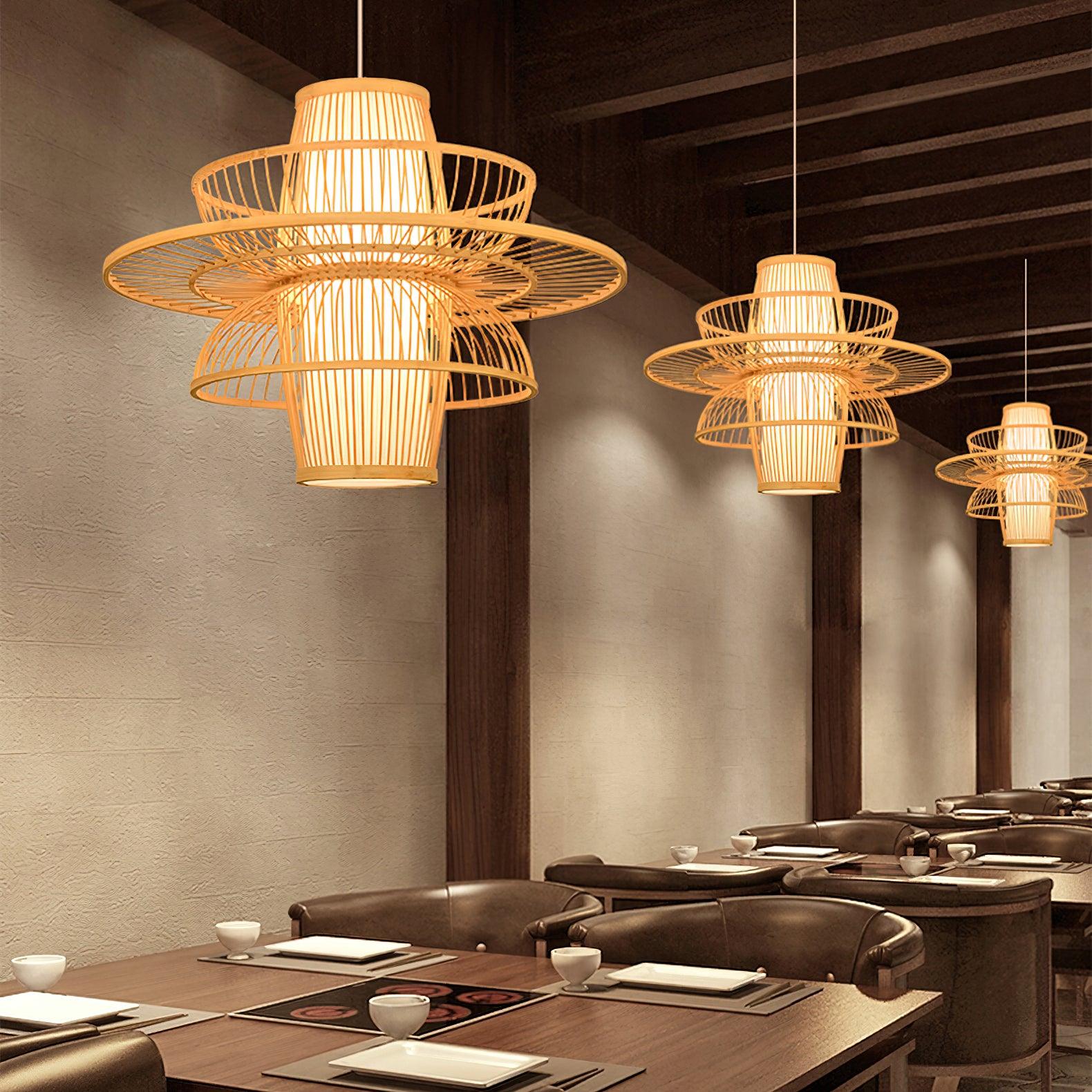 Sigyn Handwoven Bamboo Pendant Lamp Natural Organic Sustainable Woven Droplight Fixture