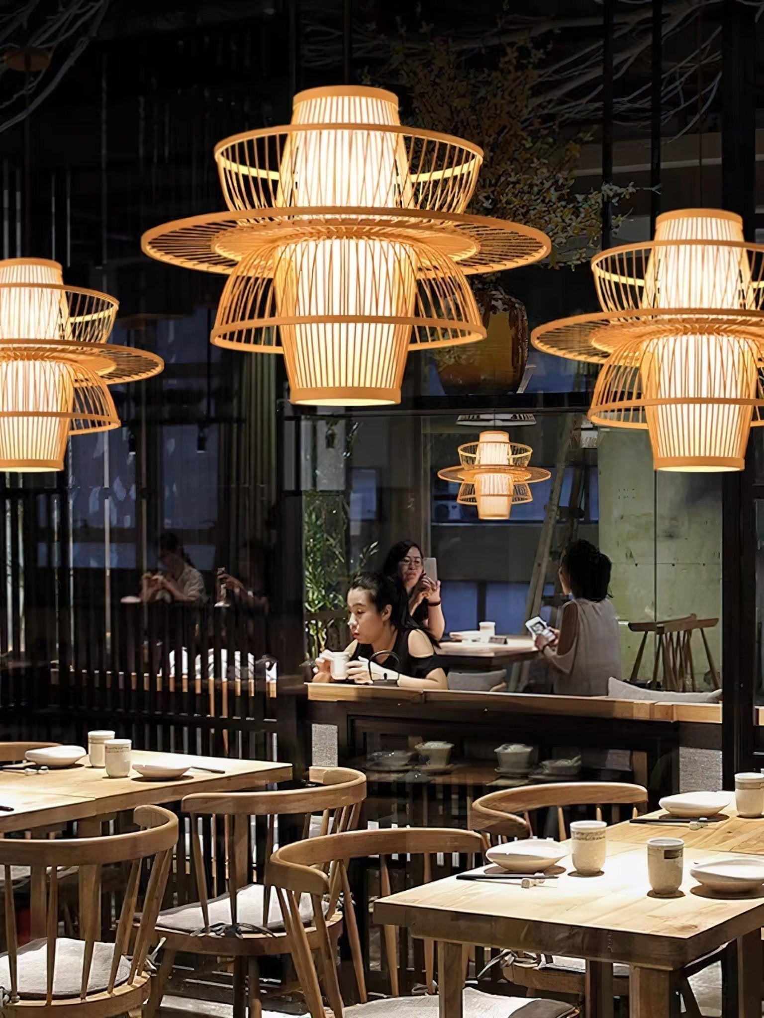 Sigyn Handwoven Bamboo Pendant Lamp Natural Organic Sustainable Woven Droplight Fixture