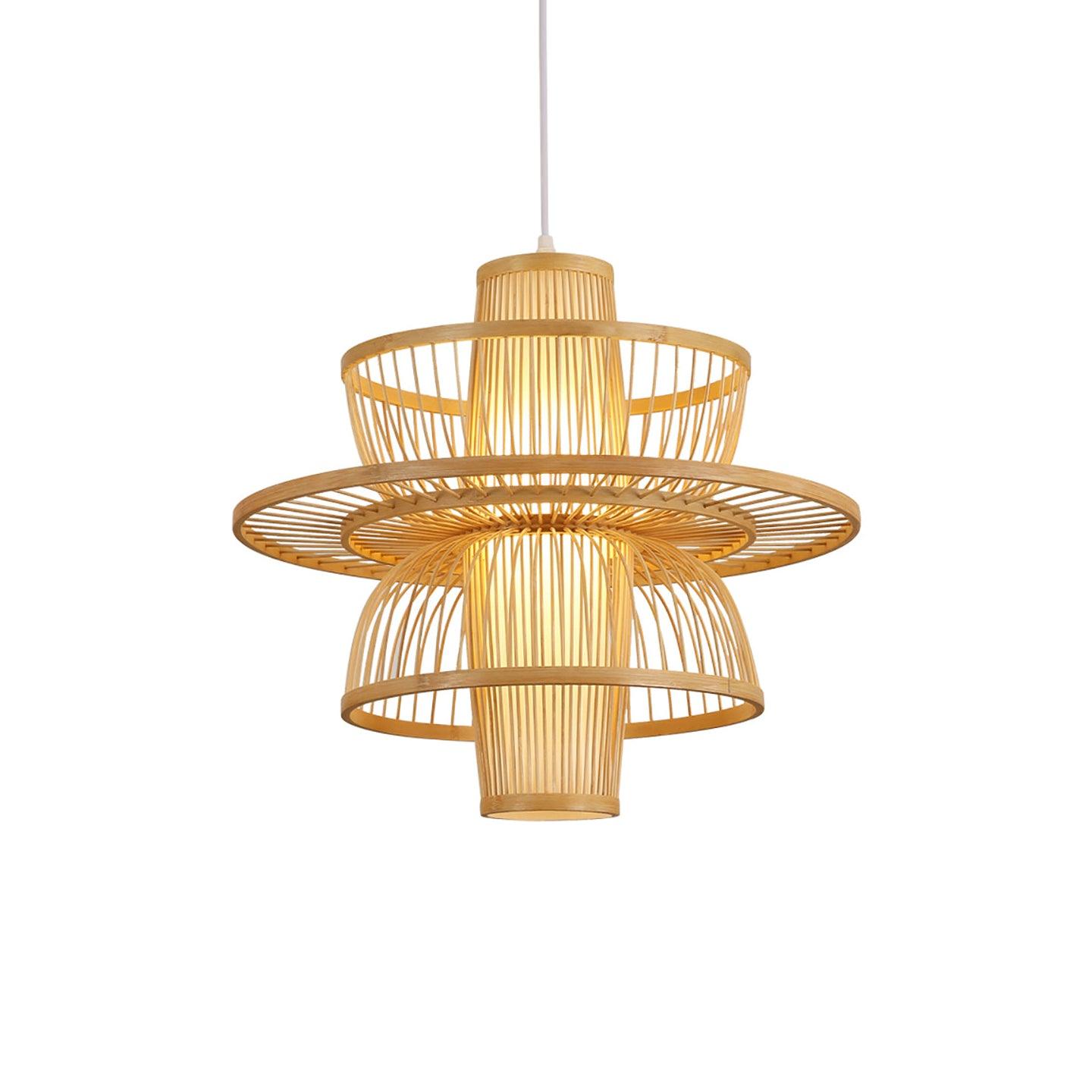 Sigyn Handwoven Bamboo Pendant Lamp Natural Organic Sustainable Woven Droplight Fixture