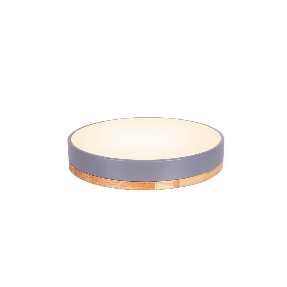 Ultra Thin Round LED Flush Mount Ceiling Light with Bamboo Style Finish for Kids Bedroom Playroom