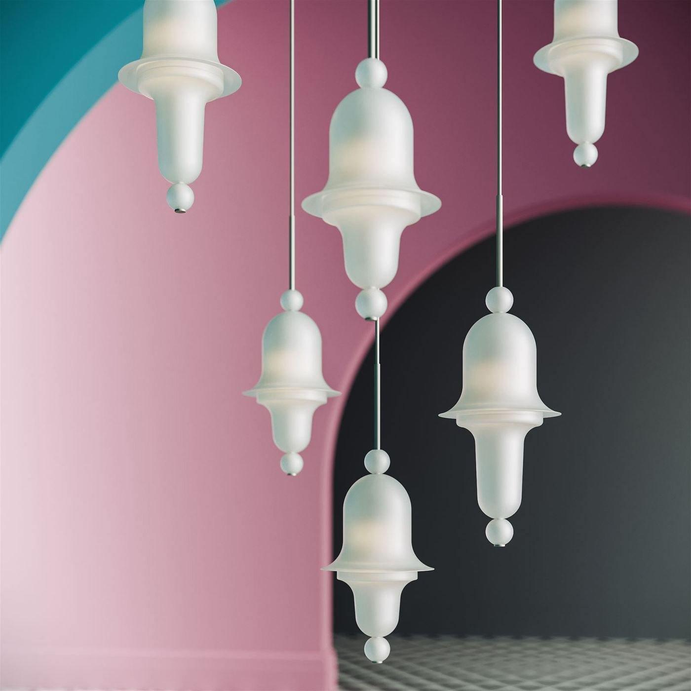 Siren Layered Glass Bell Pendant Light Modern Blown Glass Hanging Lamp for Dining Room