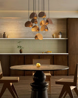 Siyuan Modern Wood Leaf Pendant Light LED Hanging Fixture for Dining Living Room