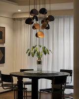 Siyuan Modern Wood Leaf Pendant Light LED Hanging Fixture for Dining Living Room