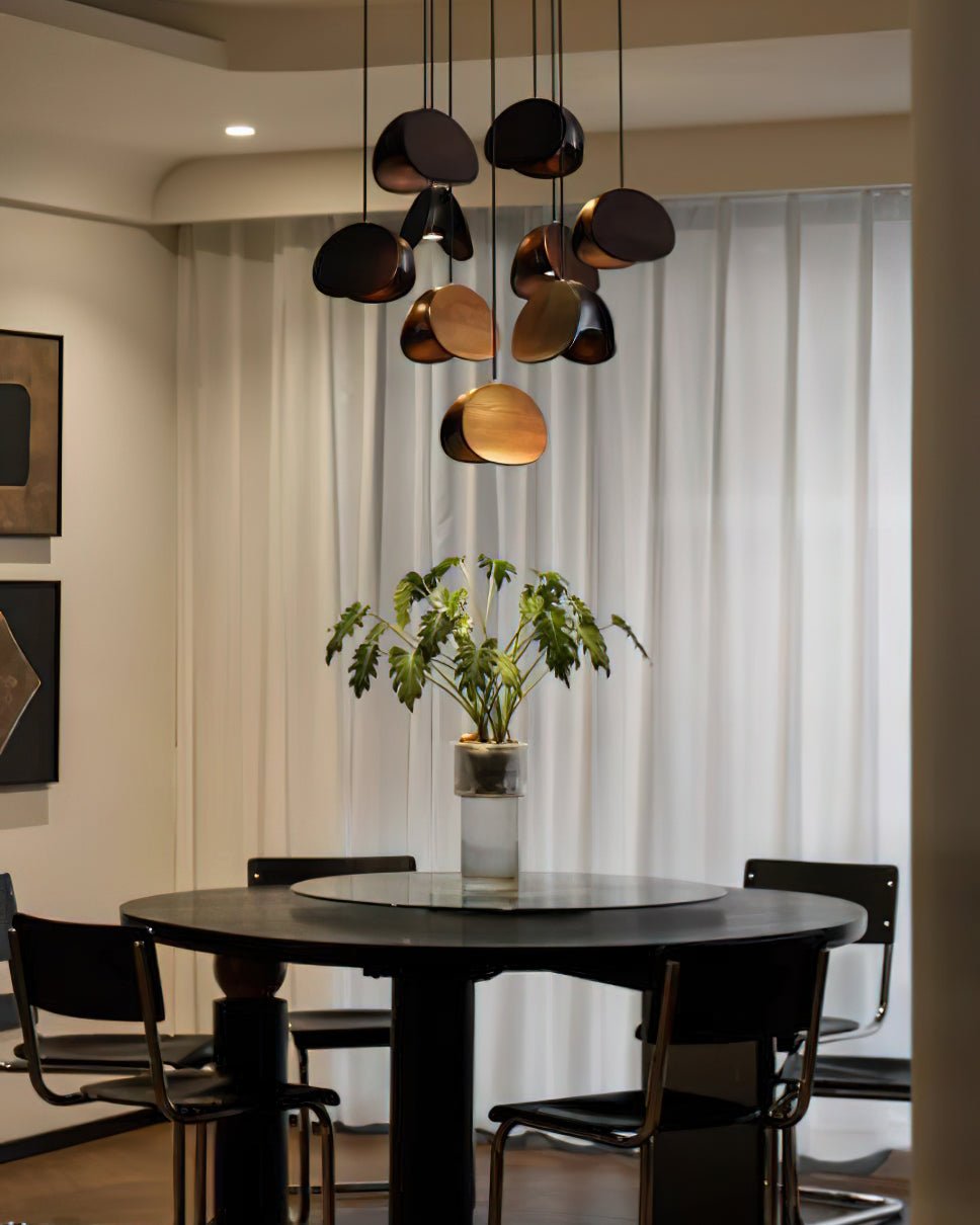 Siyuan Modern Wood Leaf Pendant Light LED Hanging Fixture for Dining Living Room
