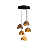 Siyuan Modern Wood Leaf Pendant Light LED Hanging Fixture for Dining Living Room