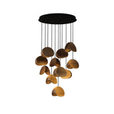 Siyuan Modern Wood Leaf Pendant Light LED Hanging Fixture for Dining Living Room