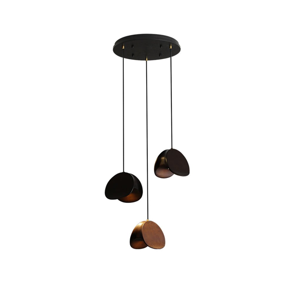 Siyuan Modern Wood Leaf Pendant Light LED Hanging Fixture for Dining Living Room